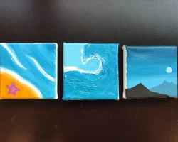 Impressionen vom Workshop  Malen und Gestalten auf Leinwand